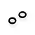 Two small black rubber O-rings for RC car differential outdrives, isolated on a white background.