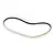 A white Bando low friction RC drive belt with black teeth, isolated on a white background.