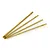 Four gold-colored metal hex driver replacement tips arranged in a fan shape on a white background.