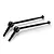 Two black GPM Racing carbon steel front CVD driveshafts for RC cars, shown against a white background.