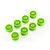 Eight fluorescent green 15-spoke RC car rims arranged in a grid pattern on a white background.