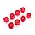 Eight fluorescent pink 15-spoke RC car rims arranged in a grid on a white background.