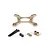 Axial aluminium front shock tower for RC cars, including mounting hardware, screws, nuts, and spacers on a white background.