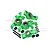 GPM Aluminium Front Steering Hubs and Rear Hubs with Larger Bearings Set - Green TXM2122N-G