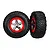 Traxxas 2.2/3.0" Off Road Tyres on Red/Chrome Rims - Glued Wheels 2Pcs 5888