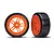 Traxxas 1.9" Orange Split Spoke Front Rims on Hard Plastic Drift Tyres 2Pcs - Glued Wheels 8376A