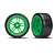 Traxxas 1.9" Green Split Spoke Rear Rims on Hard Plastic Drift Tyres 2Pcs - Glued Wheels 8377G