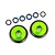 Traxxas Aluminium Wheelie Bar Wheels 2Pcs - Green 9461G