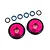 Traxxas Aluminium Wheelie Bar Wheels 2Pcs - Pink 9461P