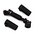 A black Hobby Plus centre CVD driveshaft assembly with two separate black cylindrical sleeves on a white background.