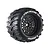 A single Louise MT-Cyclone 1/8 scale RC monster truck wheel with a black multi-spoke rim and aggressive tread pattern tire against a white background.