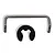 A metal U-shaped pin and a small black E-clip fastener for RC drivetrain assembly.