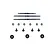 A set of Hobby Plus RC metal axle shafts, small gears, and spacers arranged on a white background.