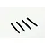 Four black metal extended axle shafts for RC cars arranged diagonally on a white background.