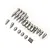 A collection of various metal pivot balls, threaded studs, and small pins for RC car suspension, arranged on a white background.