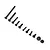 A collection of various black metal screws and two nuts arranged in a diagonal line on a white background.