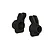 Two black plastic ARRMA rear hub carriers for RC vehicles, shown from a side angle against a white background.