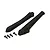 ARRMA chassis brace set including two black plastic braces and four mounting screws on a white background.