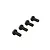 Four black ARRMA 5x12mm button head screws arranged in a diagonal line against a white background.