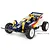 A studio shot of the Tamiya The Bigwig 2017 1/10 scale 4WD RC buggy, featuring a blue, white, and yellow body with number 5 decals.