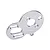A silver GPM Racing aluminium motor plate for RC cars, featuring multiple mounting holes and slots, isolated on a white background.