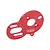 A red anodized aluminium motor plate for RC cars by GPM Racing, featuring multiple mounting holes and slots.