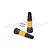 Two GPM Racing hardened steel wheel hex adapters with orange sleeves and two small metal pins against a white background.