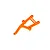 An orange anodized aluminum Traxxas front chassis brace for RC vehicles, shown against a plain white background.