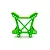 A bright green Traxxas front shock tower spare part for RC vehicles, shown against a plain white background.