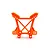 An orange Traxxas front shock tower spare part for an RC car, viewed from the front against a white background.
