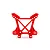 A red Traxxas front shock tower spare part for RC vehicles, shown against a plain white background.