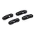 Four black plastic Traxxas fixed gear adapters with numerical markings on a white background.