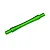 A bright green anodized aluminium wheelie bar axle for Traxxas RC vehicles, shown against a plain white background.