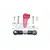 A red GPM Racing 15T aluminium servo horn, a black and silver adjustable tie rod, and various mounting screws and hardware on a white background.
