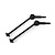 Two black metal CVD driveshafts for RC cars, shown against a plain white background.