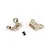 Two gold-anodized aluminium sway bar clamps with mounting holes and two small black grub screws on a white background.
