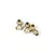 A group of four gold-coloured aluminium ball joints for RC vehicles against a plain white background.