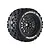 A Louise 1/8 scale ST-Uphill RC stadium truck tyre mounted on a black multi-spoke rim with gold-coloured lug nuts against a white background.