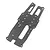 A flat, carbon fibre upper deck chassis plate for an RC car, featuring a woven pattern and multiple pre-drilled mounting holes.