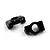 Two black aluminium front hub carriers for RC cars, shown from a top-down angle against a white background.