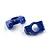 Two dark blue anodized aluminium RC front hub carriers (C-hubs) shown from different angles on a white background.