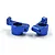 Two dark blue anodized aluminium RC rear hubs positioned side-by-side against a white background.