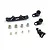 A Yeah Racing black aluminium steering bell crank and drag link assembly kit with bearings, screws, and spacers on a white background.