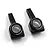 Two black anodized aluminium rear hubs for RC cars, shown from a top-down angle against a white background.