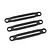 Three Yeah Racing graphite body post stiffener brace bars arranged diagonally on a white background.