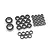 A complete set of rubber-shielded ball bearings of various sizes for an RC car, arranged on a white background.