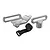 GPM Racing silver aluminium battery mount set with two metal brackets and a black velcro strap on a white background.