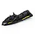 Black and yellow UDI RC boat cabin outer cover with UDI Sport and Inkfish branding, viewed from a high angle against a white background.