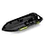 A black plastic RC boat hull spare part with green accent graphics and UDIRC branding on a white background.