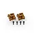 Two orange anodized aluminium rear hubs and four black metal screws for HPI RC cars.
